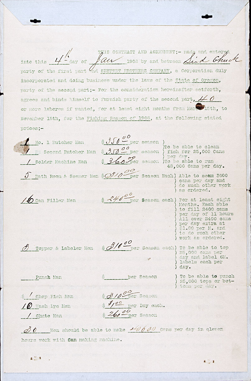 13. Contract between Seid Chuck & Seufert Bros., 1908