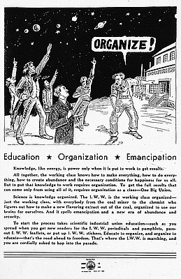 IWW Poster, Education-Organization-Emancipation