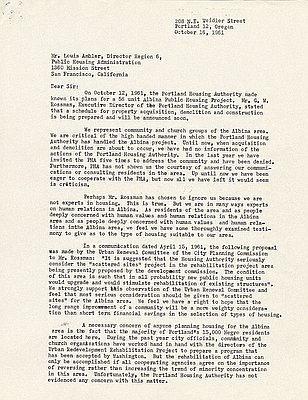 Letter to Louis Ambler, 1961