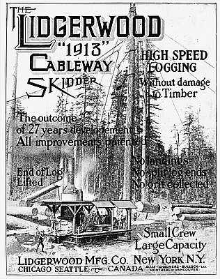 Lidgerwood 1913 Cableway Skidder