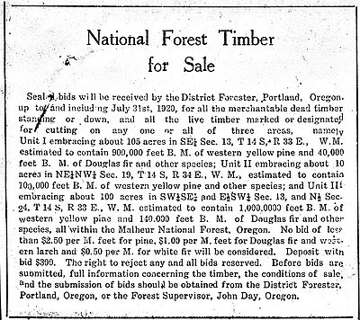 National Forest Timber for Sale