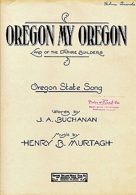 Sheet Music Cover, Oregon, My Oregon